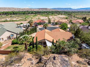 View of subject property with a mountainous background