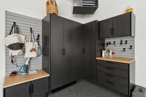 Mudroom with a heating unit