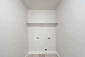 Laundry room with hookup for an electric dryer and washer hookup