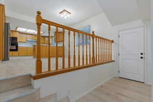 Separate entrance to backyard with easy access to 3/4 bath