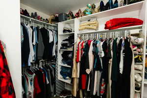 View of walk in closet