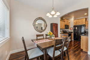 Dining area and kitchen