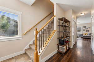 Stairway at entry to top floor