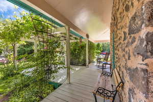 Wooden deck with a porch
