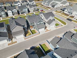 Aerial perspective of suburban area