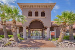 View of building exterior with fence