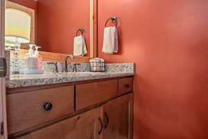 Bathroom featuring vanity