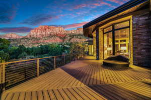 Deck with a mountain view