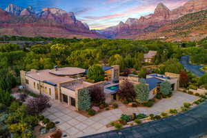 View of subject property with a mountainous background