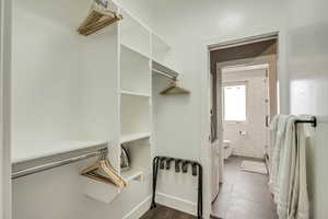 View of walk in closet
