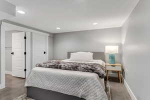 Bedroom with baseboards and recessed lighting