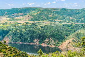 Mountain view with a large body of water