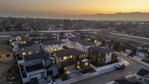 Aerial view of residential area