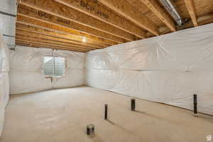 View of unfinished basement