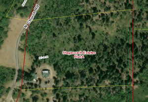 Aerial view of property's location featuring property boundaries highlighted