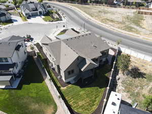 Aerial perspective of suburban area