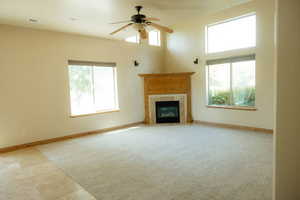 The beautiful corner fireplace gives a great focal point for this room.