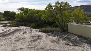 View of yard with a mountain view