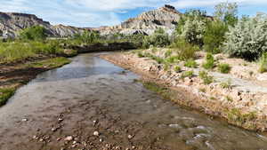 Water view with a mountainous background