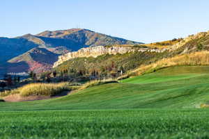 View of mountain background with a local golf course