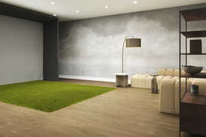 Interior space featuring recessed lighting