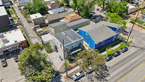 Aerial perspective of suburban area