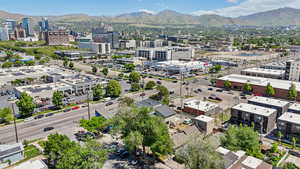 View of urban area with a mountainous background
