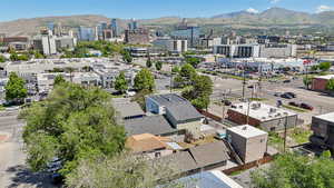 View of urban area with mountains