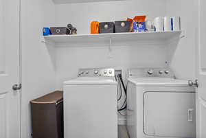 Laundry room featuring washer and  dryer