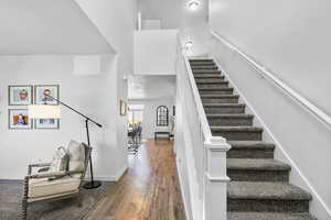 Stairs with carpet flooring