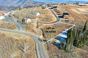 Aerial view of a mountain backdrop