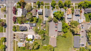Aerial perspective of suburban area