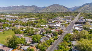 Aerial view of a mountainous background