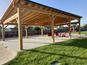View of community with a patio area
