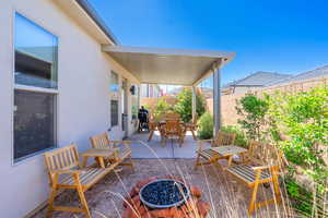 View of patio / terrace with a fenced backyard and outdoor dining space