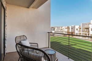 Balcony featuring a residential view