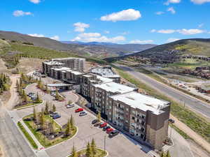 Bird's eye view of a mountain backdrop