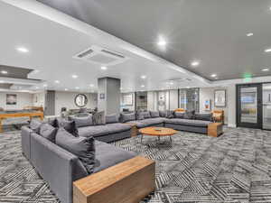 Lobby with recessed lighting