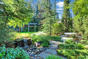 View of yard featuring a pergola