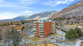 Drone / aerial view of a mountainous background