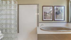 Full bathroom with a garden tub