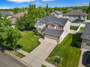Aerial perspective of suburban area