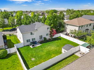 Aerial perspective of suburban area