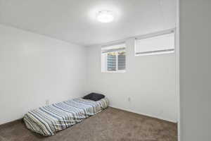 Bedroom with carpet floors