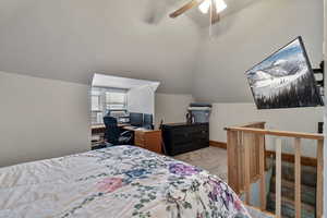 Loft Bedroom with walk-in closet and extra area to add a bathroom.