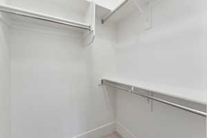 View of walk in closet