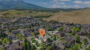 View of property location with property parcel outlined and nearby suburban area