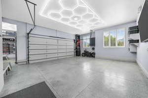 Garage with baseboards