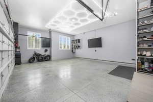 Garage with baseboards