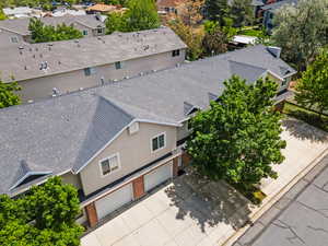 Aerial perspective of suburban area